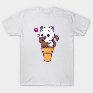 Funny cat ice cream T-Shirt